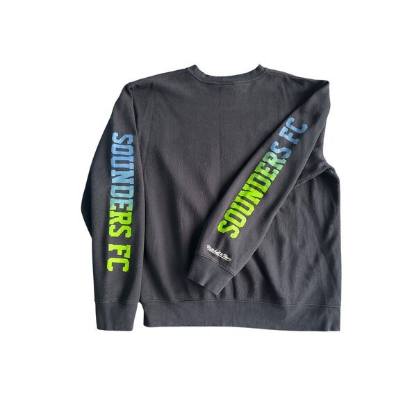 Mitchell & Ness Seattle Sounders FC Black Graphic Sweatshirt 2XL Cotton Blend - Picture 9 of 9